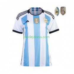 Argentina Dresy Fotbal 3 Stars Žena Domácí World Cup 2022 Krátký rukáv