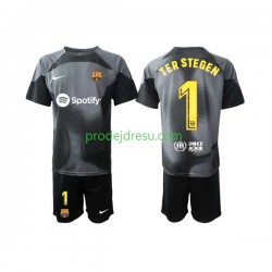 FC Barcelona Dresy Fotbal Ter Stegen 1 Brankářské Dětský Venkovní 2022-2023 Krátký rukáv