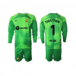 FC Barcelona Dresy Fotbal Ter Stegen 1 Brankářské Dětský Domácí 2022-2023 Dlouhý rukáv