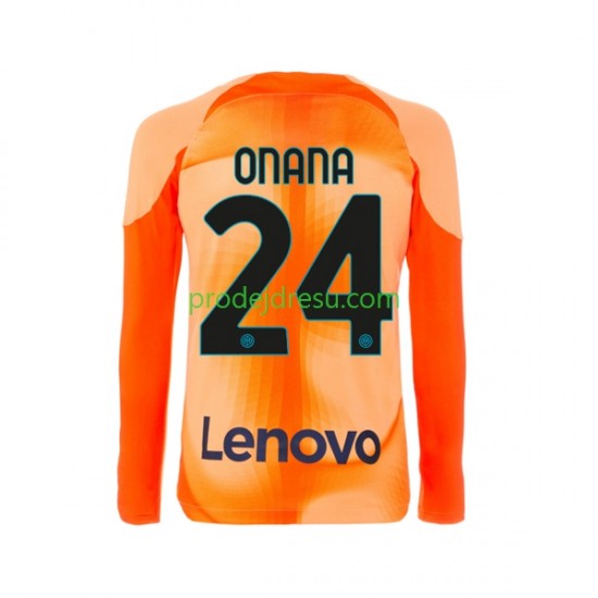 Inter Milán Dresy Fotbal Andre Onana 24 Brankářské Muž Čtvrtý 2022-2023 Dlouhý rukáv