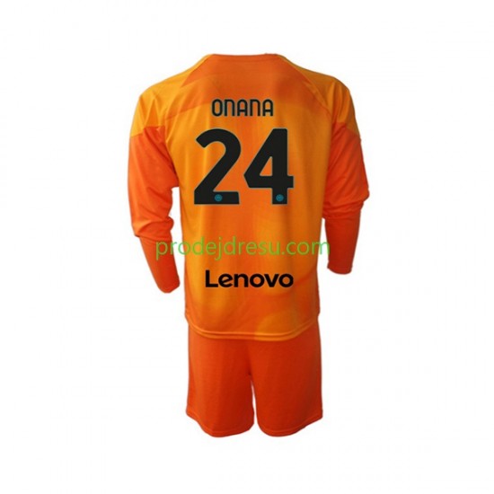 Inter Milán Dresy Fotbal Andre Onana 24 Brankářské Dětský Čtvrtý 2022-2023 Dlouhý rukáv