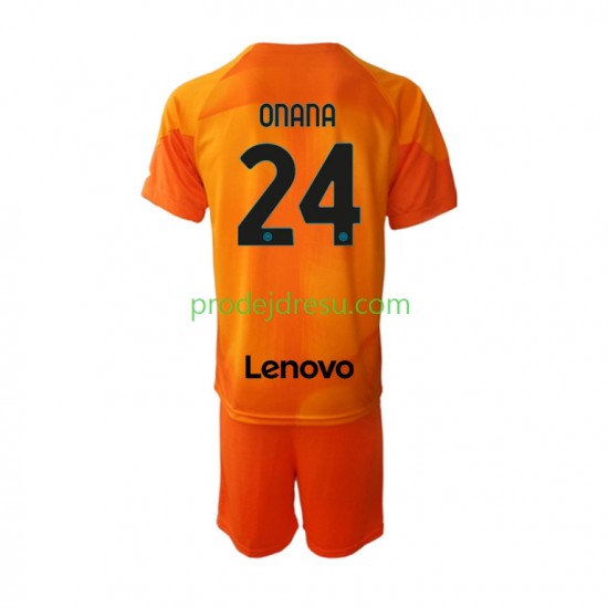 Inter Milán Dresy Fotbal Andre Onana 24 Brankářské Dětský Čtvrtý 2022-2023 Krátký rukáv