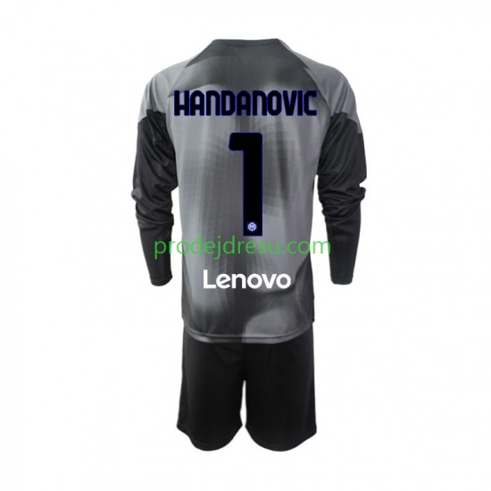Inter Milán Dresy Fotbal Samir Handanovic 1 Brankářské Dětský Domácí 2022-2023 Dlouhý rukáv