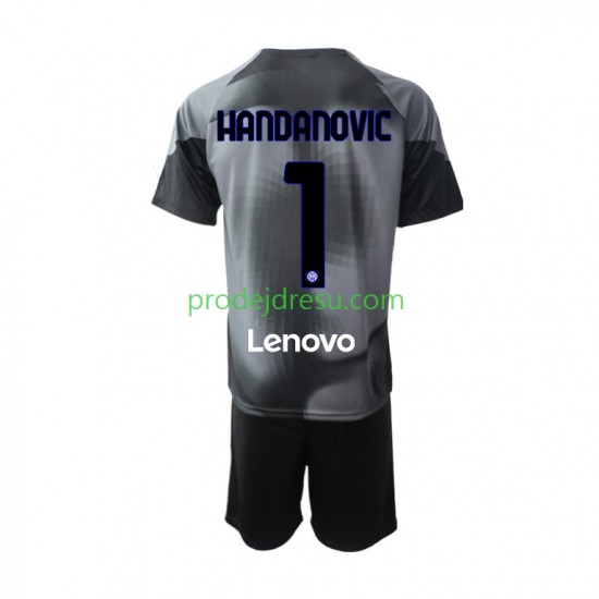 Inter Milán Dresy Fotbal Samir Handanovic 1 Brankářské Dětský Domácí 2022-2023 Krátký rukáv