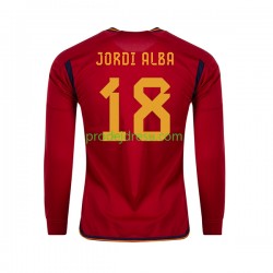 Španělsko Dresy Fotbal JORDI ALBA 18 Muž Domácí World Cup 2022 Dlouhý rukáv