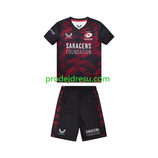 Dresy Rugby Saracens Dětský Domácí 2023 Krátký rukáv
