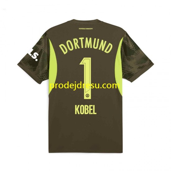 Borussia Dortmund Dresy Fotbal Gregor Kobel 1 Brankářské Muž Venkovní 2024-2025 Krátký rukáv