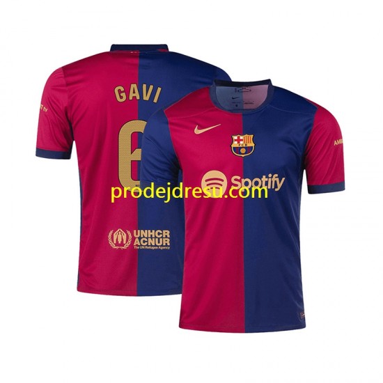 FC Barcelona Dresy Fotbal GAVI 6 Muž Domácí 2024-2025 Krátký rukáv