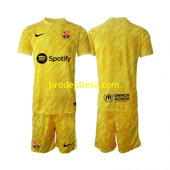 FC Barcelona Dresy Fotbal Brankářské Dětský Venkovní 2024-2025 Krátký rukáv