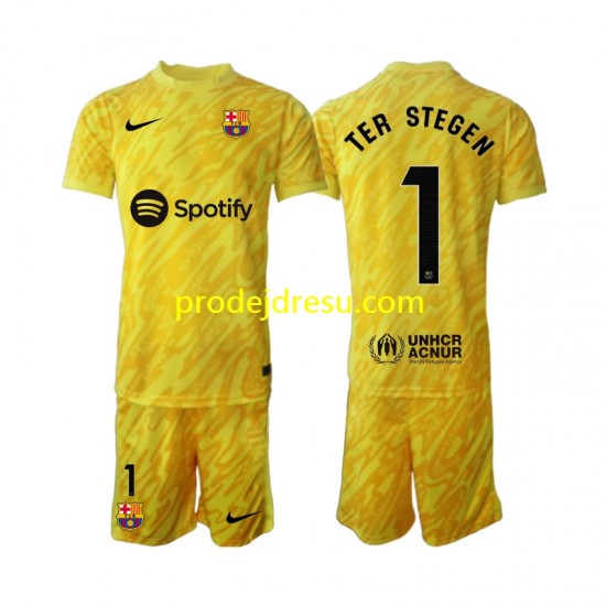FC Barcelona Dresy Fotbal Ter Stegen 1 Brankářské Dětský Venkovní 2024-2025 Krátký rukáv