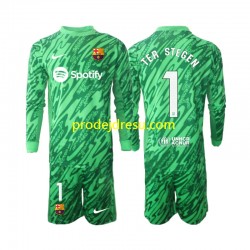 FC Barcelona Dresy Fotbal Ter Stegen 1 Brankářské Dětský Domácí 2024-2025 Dlouhý rukáv