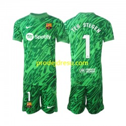 FC Barcelona Dresy Fotbal Ter Stegen 1 Brankářské Dětský Domácí 2024-2025 Krátký rukáv