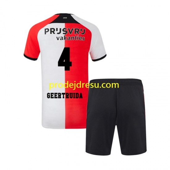 Feyenoord Rotterdam Dresy Fotbal Lutsharel Geertruida 4 Dětský Domácí 2024-2025 Krátký rukáv