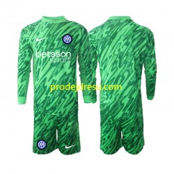 Inter Milán Dresy Fotbal Brankářské Dětský Domácí 2024-2025 Dlouhý rukáv