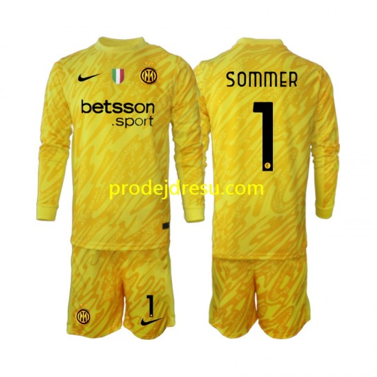 Inter Milán Dresy Fotbal Yann Sommer 1 Brankářské Dětský Venkovní 2024-2025 Dlouhý rukáv