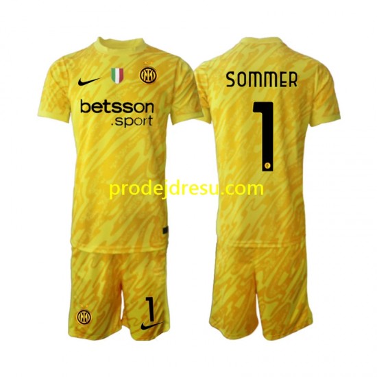 Inter Milán Dresy Fotbal Yann Sommer 1 Brankářské Dětský Venkovní 2024-2025 Krátký rukáv