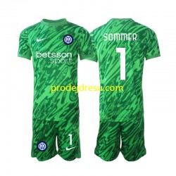 Inter Milán Dresy Fotbal Yann Sommer 1 Brankářské Dětský Domácí 2024-2025 Krátký rukáv