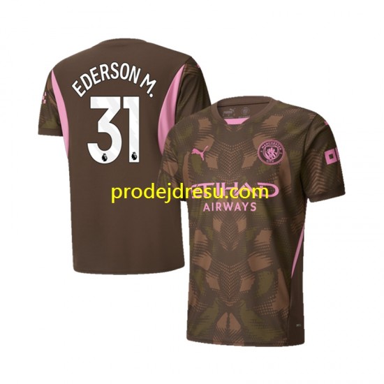 Manchester City Dresy Fotbal Ederson M 31 Brankářské Muž Domácí 2024-2025 Krátký rukáv