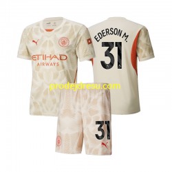 Manchester City Dresy Fotbal Ederson M 31 Brankářské Dětský Alternativní 2024-2025 Krátký rukáv