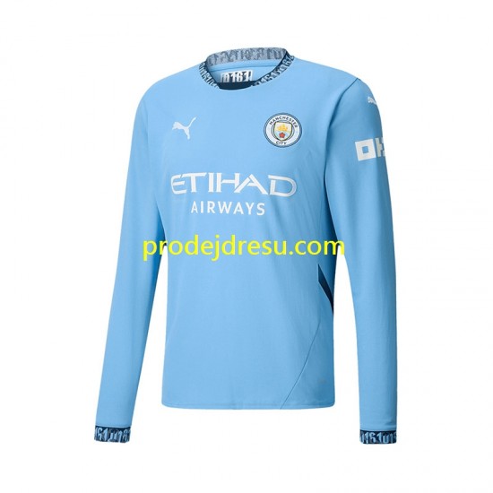 Manchester City Dresy Fotbal Muž Domácí 2024-2025 Dlouhý rukáv