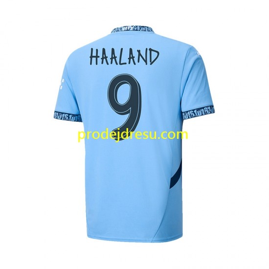 Manchester City Dresy Fotbal UCL Font Haaland 9 Muž Domácí 2024-2025 Krátký rukáv