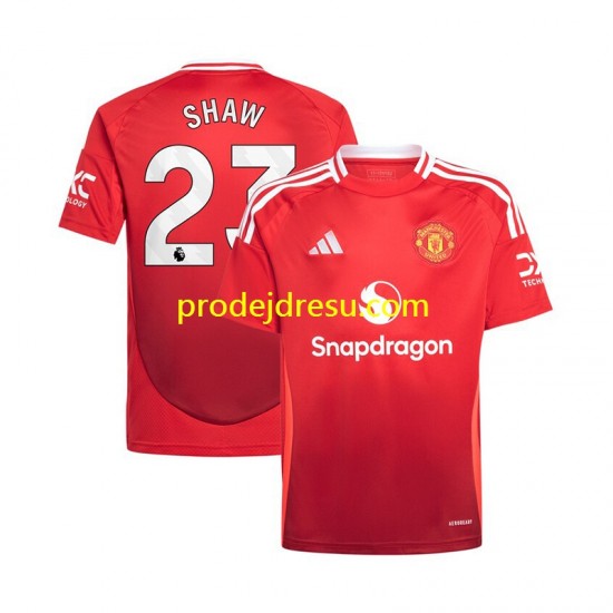 Manchester United Dresy Fotbal Luke Shaw 23 Muž Domácí 2024-2025 Krátký rukáv