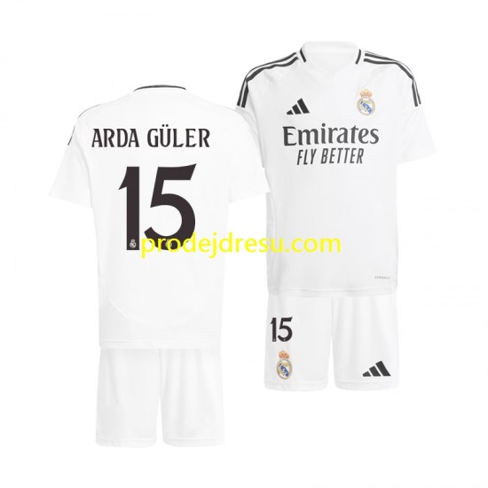 Real Madrid Dresy Fotbal Arda Guler 15 Dětský Domácí 2024-2025 Krátký rukáv