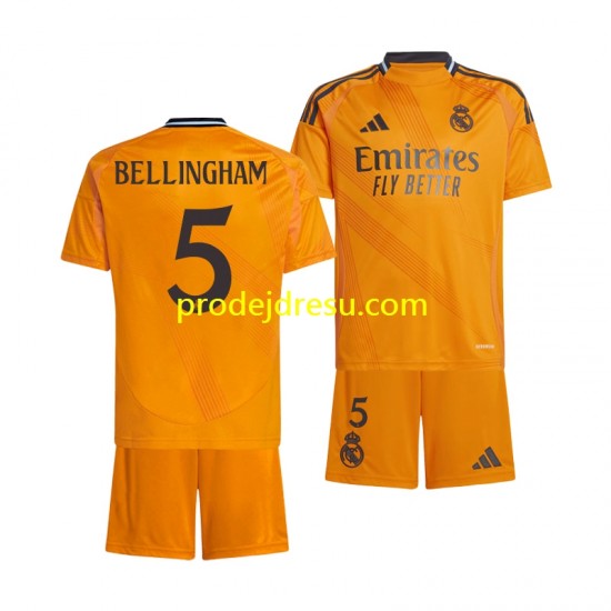 Real Madrid Dresy Fotbal BELLINGHAM 5 Dětský Venkovní 2024-2025 Krátký rukáv