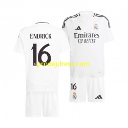 Real Madrid Dresy Fotbal ENDRICK 16 Dětský Domácí 2024-2025 Krátký rukáv