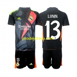 Real Madrid Dresy Fotbal Andriy Lunin 13 Brankářské Dětský Venkovní 2024-2025 Krátký rukáv