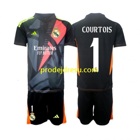 Real Madrid Dresy Fotbal Thibaut Courtois 1 Brankářské Dětský Venkovní 2024-2025 Krátký rukáv
