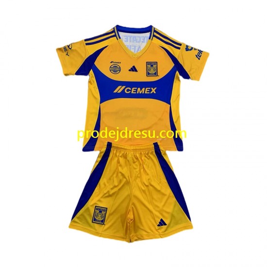 Tigres UANL Dresy Fotbal Dětský Domácí 2024-2025 Krátký rukáv