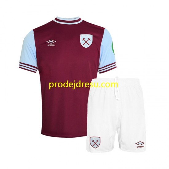 West Ham United Dresy Fotbal Dětský Domácí 2024-2025 Krátký rukáv