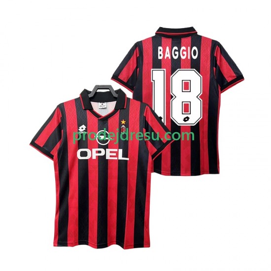 AC Milán Dresy Fotbal BAGGIO 18 1995 1996 Retro Muž Domácí Krátký rukáv