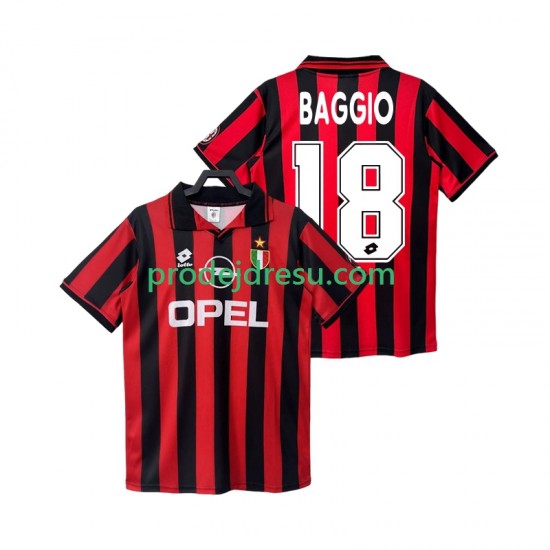 AC Milán Dresy Fotbal BAGGIO 18 1996 1997 Retro Muž Domácí Krátký rukáv