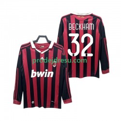 AC Milán Dresy Fotbal BECKHAM 32 2009 Retro Muž Domácí 2010 Dlouhý rukáv