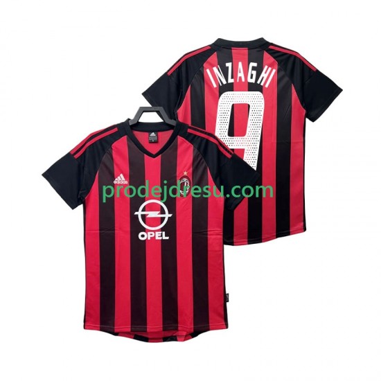 AC Milán Dresy Fotbal INZAGHI 9 2003 Retro Muž Domácí 2002 Krátký rukáv