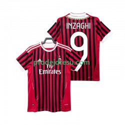 AC Milán Dresy Fotbal INZAGHI 9 2012 Retro Muž Domácí 2011 Krátký rukáv
