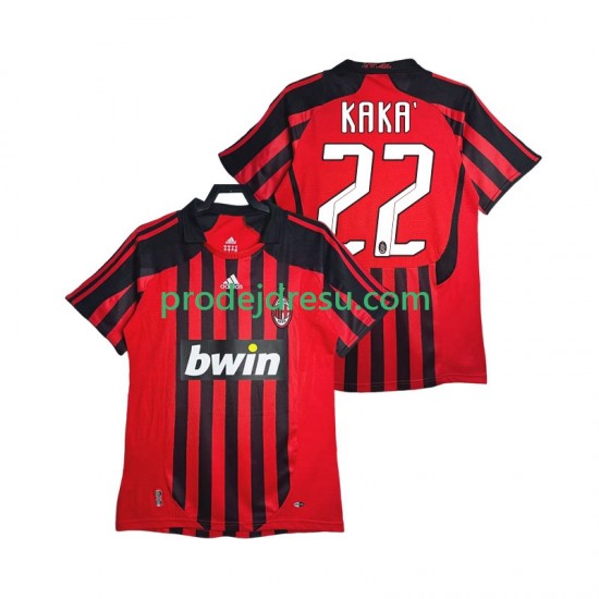 AC Milán Dresy Fotbal KAKA 22 2007 Retro Muž Domácí 2008 Krátký rukáv