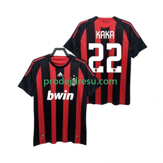 AC Milán Dresy Fotbal KAKA 22 2009 Retro Muž Domácí 2008 Krátký rukáv