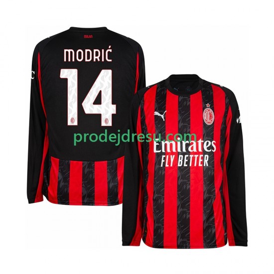 AC Milán Dresy Fotbal Modrić Luca 14 Muž Domácí 2025-2026 Dlouhý rukáv