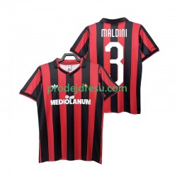 AC Milán Dresy Fotbal MALDINI 3 1990 1991 Retro Muž Domácí Krátký rukáv