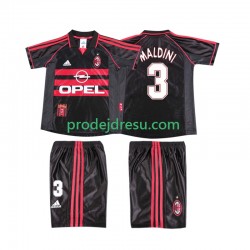AC Milán Dresy Fotbal MALDINI 3 Retro Dětský Alternativní 1998 1999 Krátký rukáv