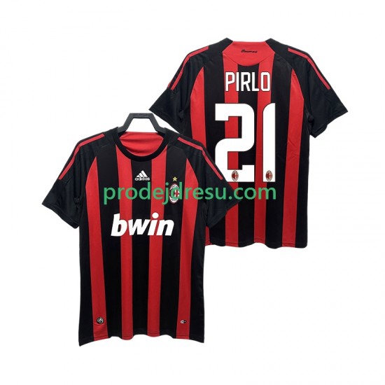 AC Milán Dresy Fotbal RIRLO 21 2009 Retro Muž Domácí 2008 Krátký rukáv