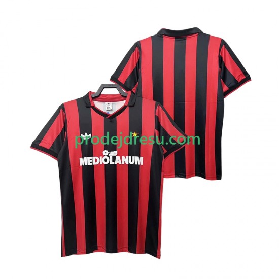 AC Milán Dresy Fotbal 1990 1991 Retro Muž Domácí Krátký rukáv