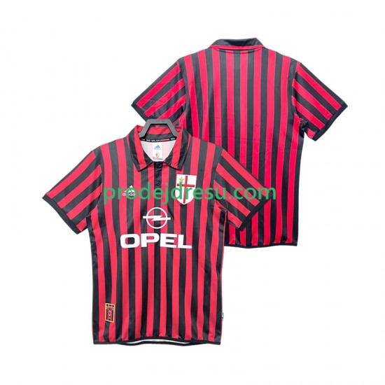 AC Milán Dresy Fotbal 2000 Retro Muž Domácí 1999 Krátký rukáv