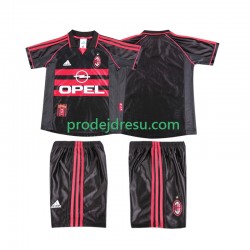 AC Milán Dresy Fotbal Retro Dětský Alternativní 1998 1999 Krátký rukáv