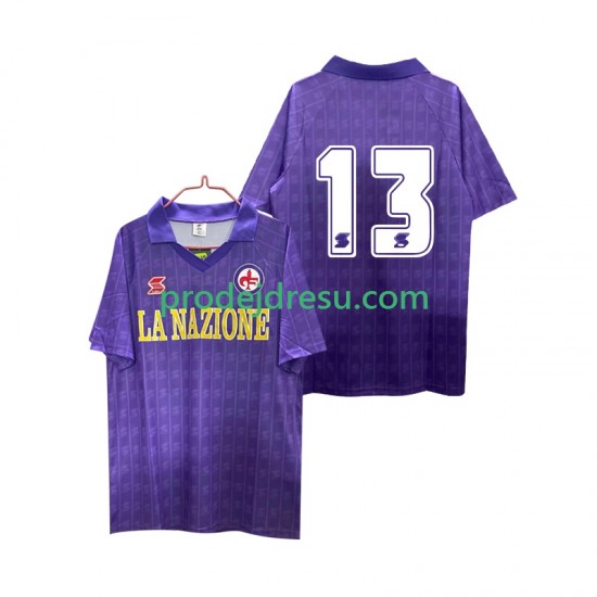 ACF Fiorentina Dresy Fotbal 13 1989 1990 Retro Muž Domácí Krátký rukáv
