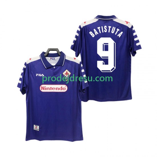 ACF Fiorentina Dresy Fotbal BASTUTA 9 Retro Muž Domácí 1998 1999 Krátký rukáv