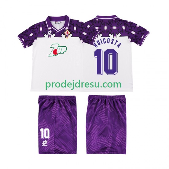 ACF Fiorentina Dresy Fotbal RUI COSTA 10 1992 1993 Retro Dětský Venkovní Krátký rukáv